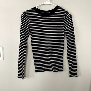 Wild Fable cotton black white striped long sleeved sweater lightweight shirt
